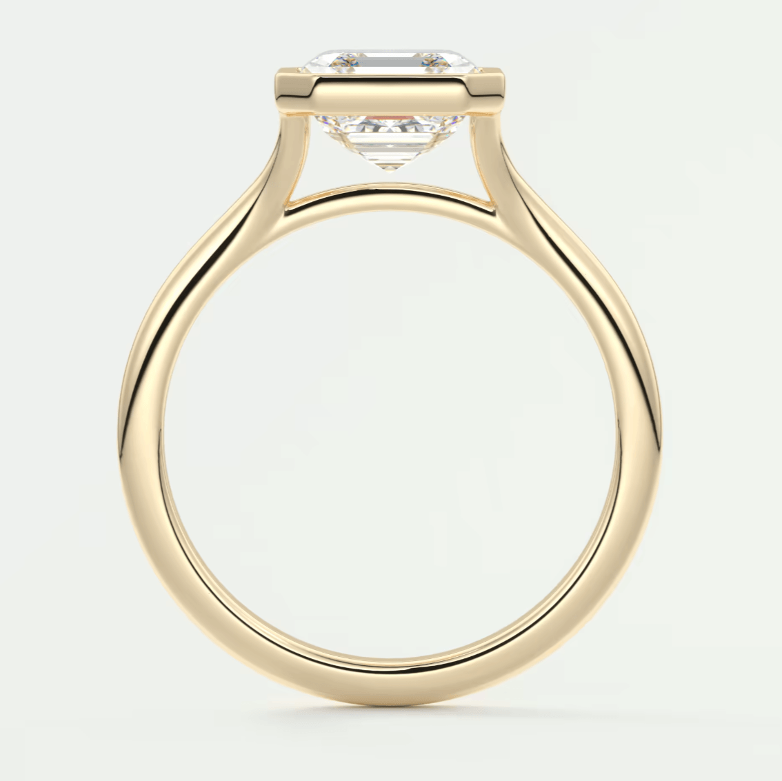 Aeris Asscher Bezel Engagement Ring – Lab Diamond or Moissanite