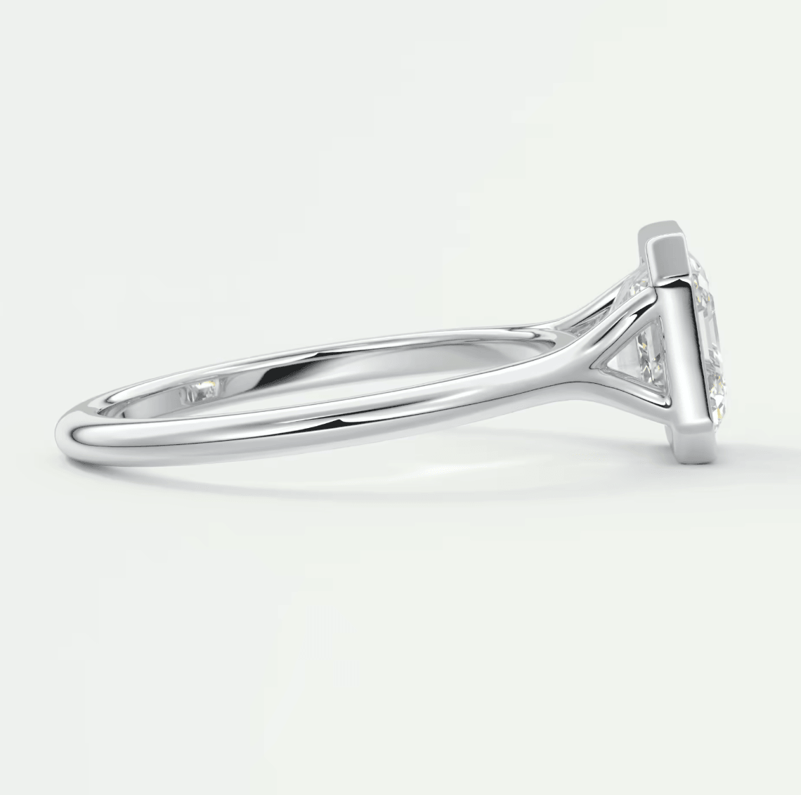 Aeris Asscher Bezel Engagement Ring – Lab Diamond or Moissanite