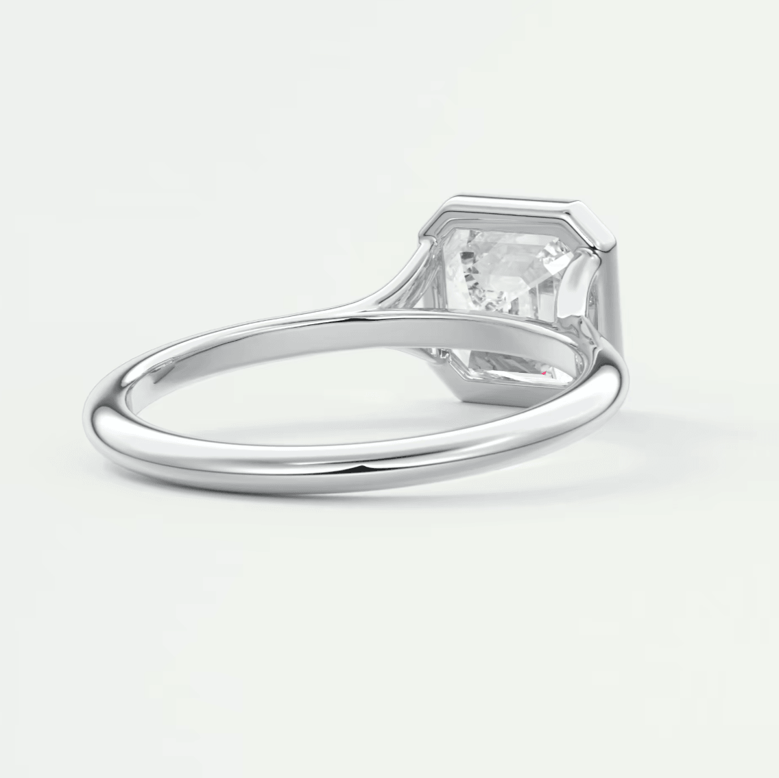 Aeris Asscher Bezel Engagement Ring – Lab Diamond or Moissanite