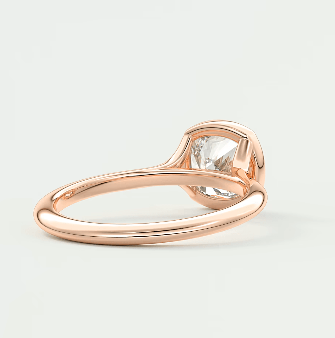 Aeris Cushion Bezel Engagement Ring – Lab Diamond or Moissanite