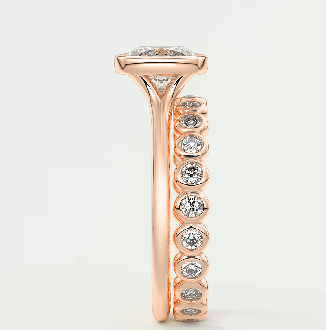 Aeris Cushion Bezel Engagement Ring – Lab Diamond or Moissanite