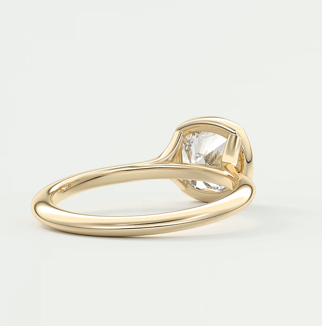 Aeris Cushion Bezel Engagement Ring – Lab Diamond or Moissanite