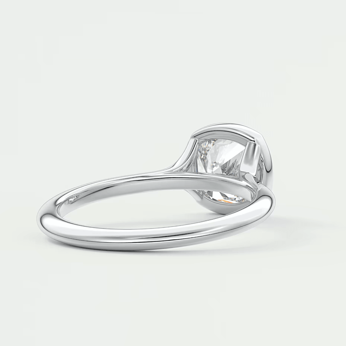 Aeris Cushion Bezel Engagement Ring – Lab Diamond or Moissanite