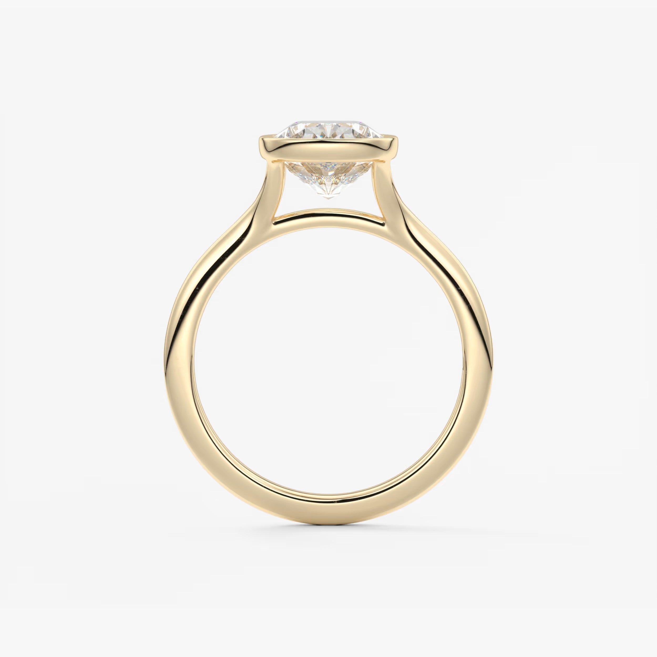 Aeris Elongated Cushion Bezel Engagement Ring – Lab Diamond or Moissanite