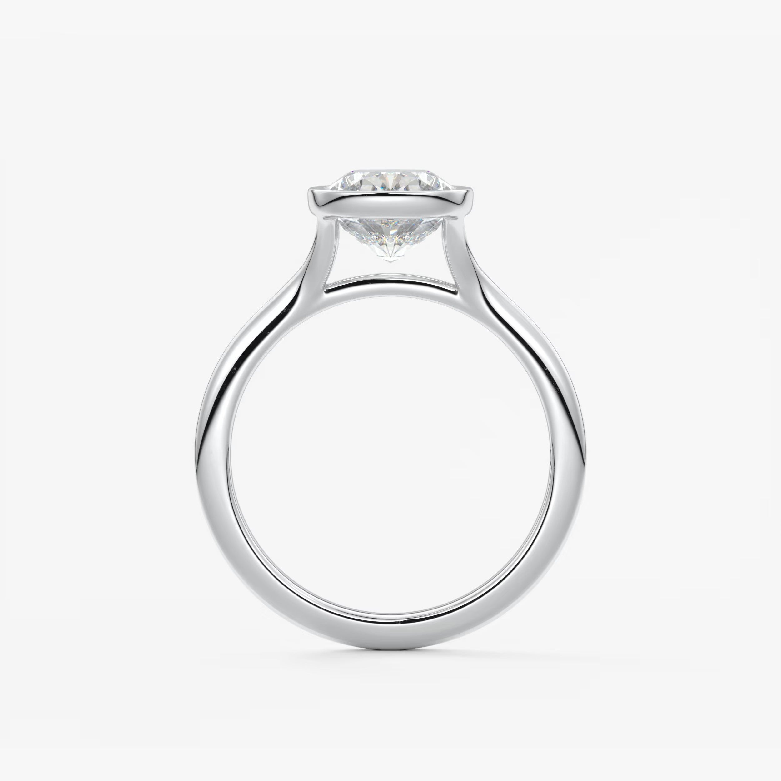 Aeris Elongated Cushion Bezel Engagement Ring – Lab Diamond or Moissanite
