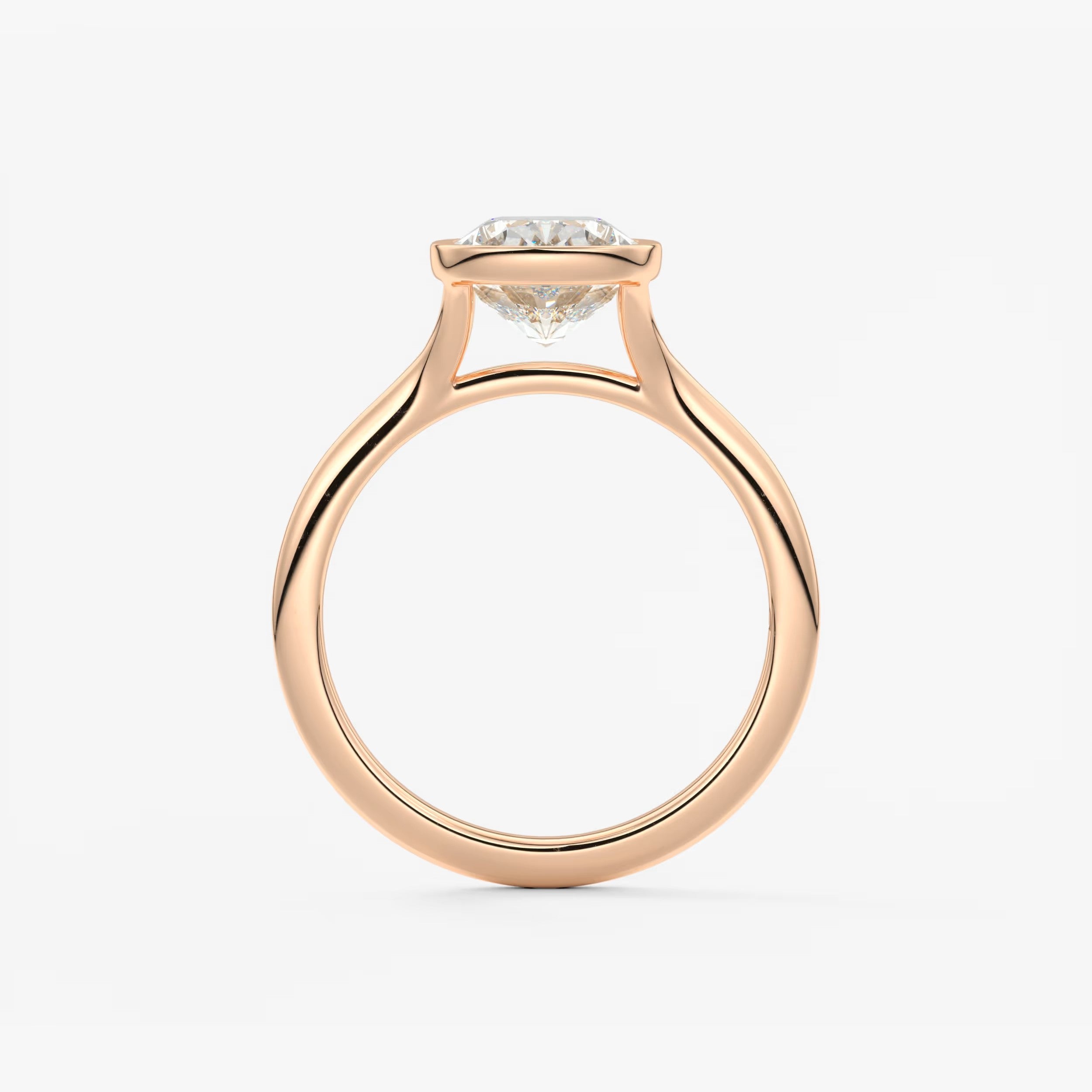 Aeris Elongated Cushion Bezel Engagement Ring – Lab Diamond or Moissanite