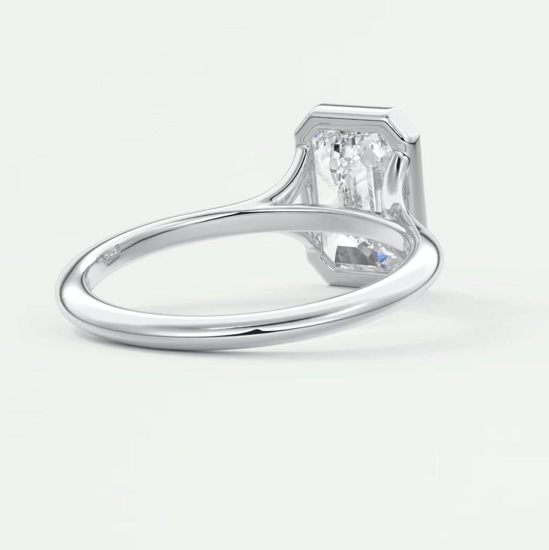 Aeris Emerald Bezel Engagement Ring – Lab Diamond or Moissanite
