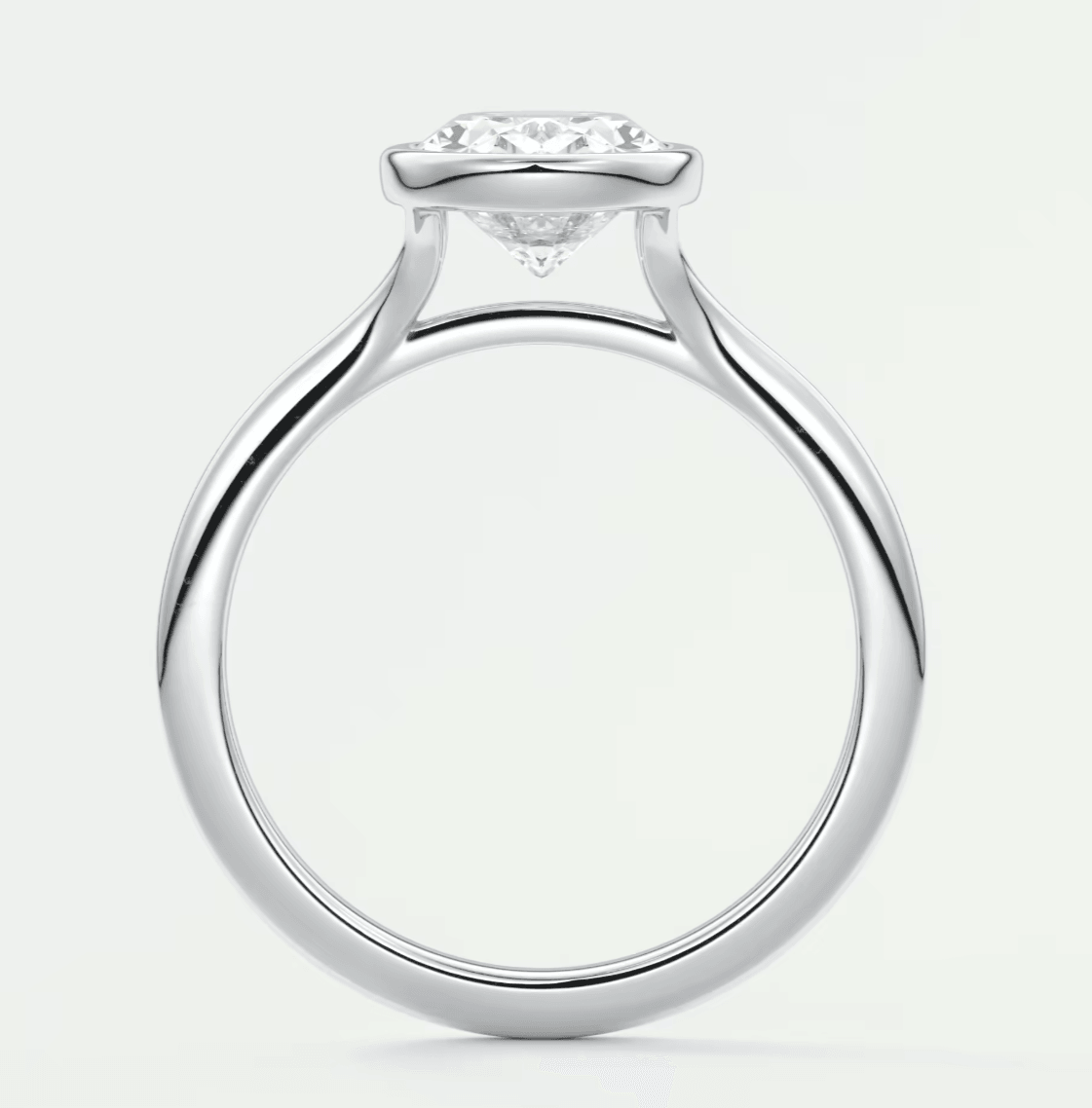 Aeris Oval Bezel Engagement Ring – Lab Diamond or Moissanite