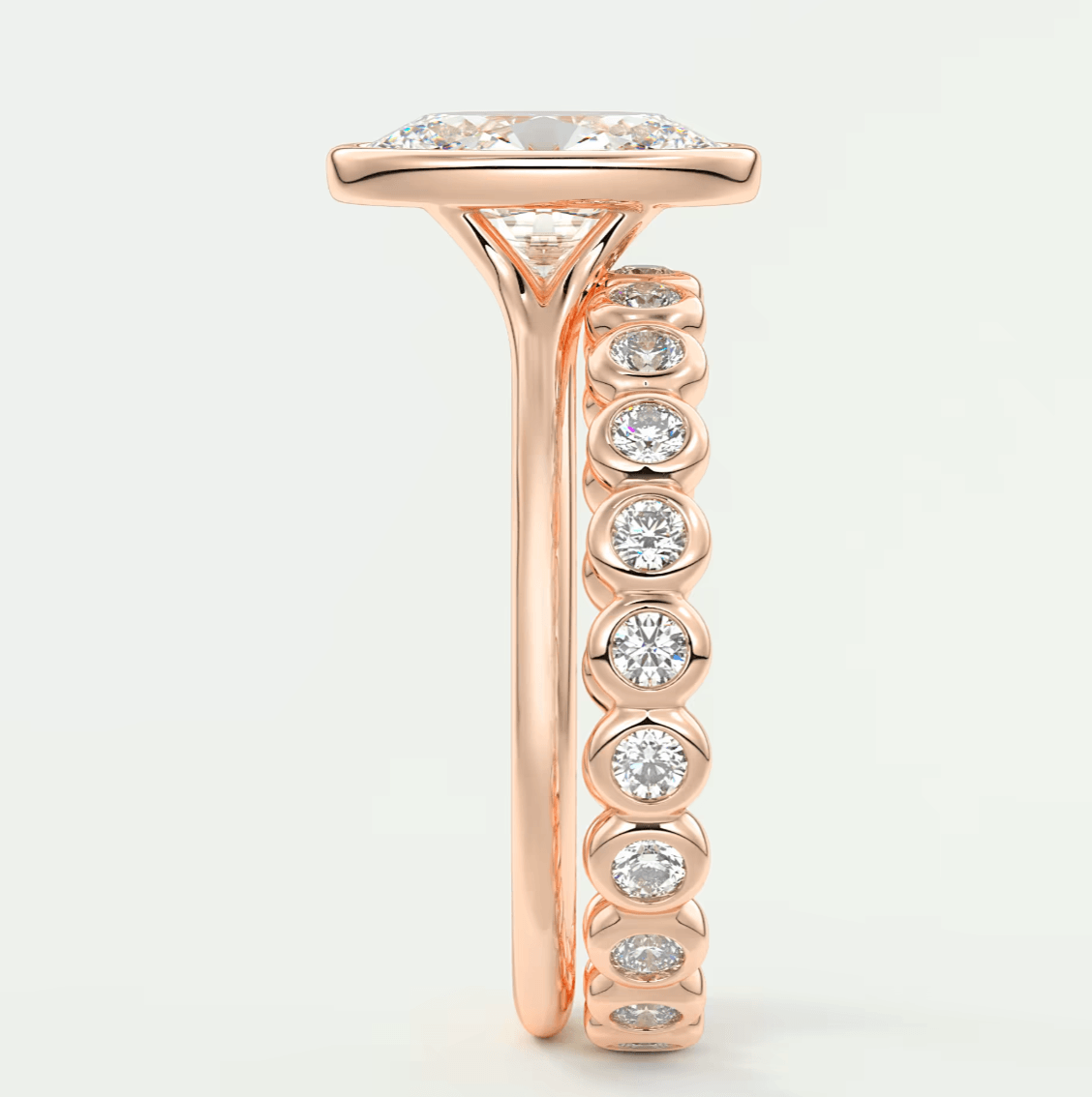 Aeris Oval Bezel Engagement Ring – Lab Diamond or Moissanite