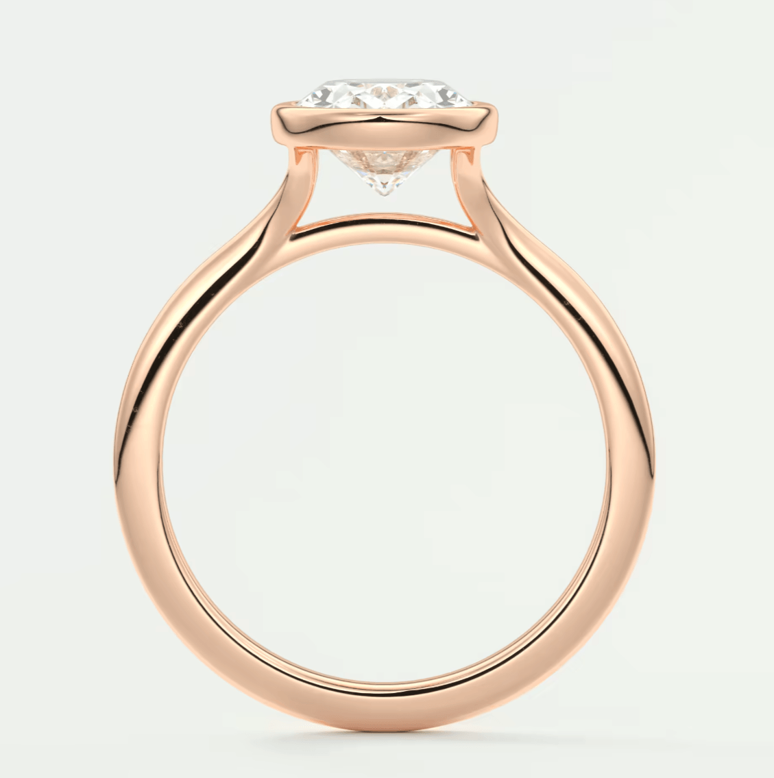 Aeris Oval Bezel Engagement Ring – Lab Diamond or Moissanite
