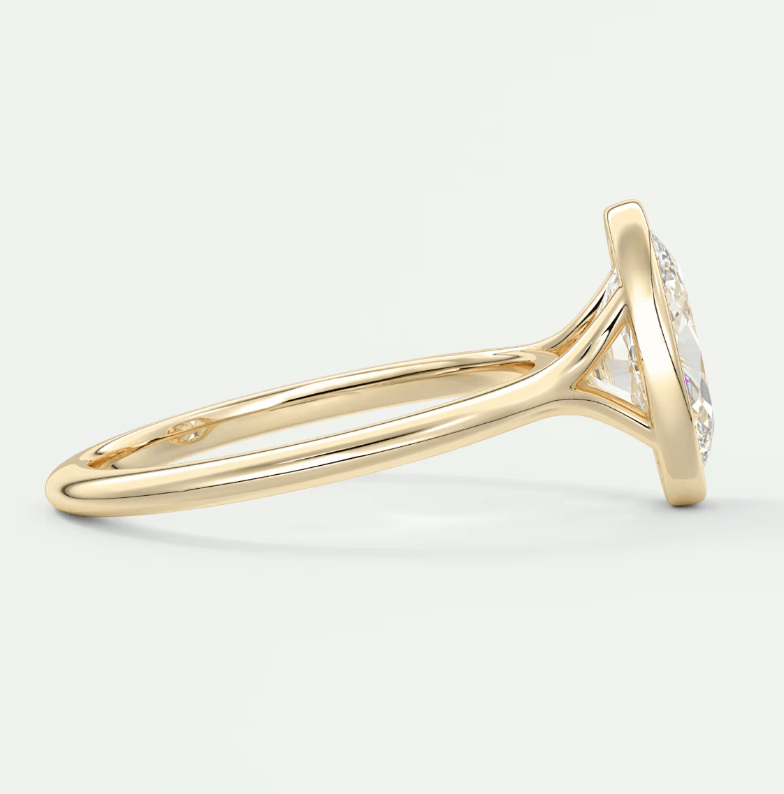 Aeris Oval Bezel Engagement Ring – Lab Diamond or Moissanite