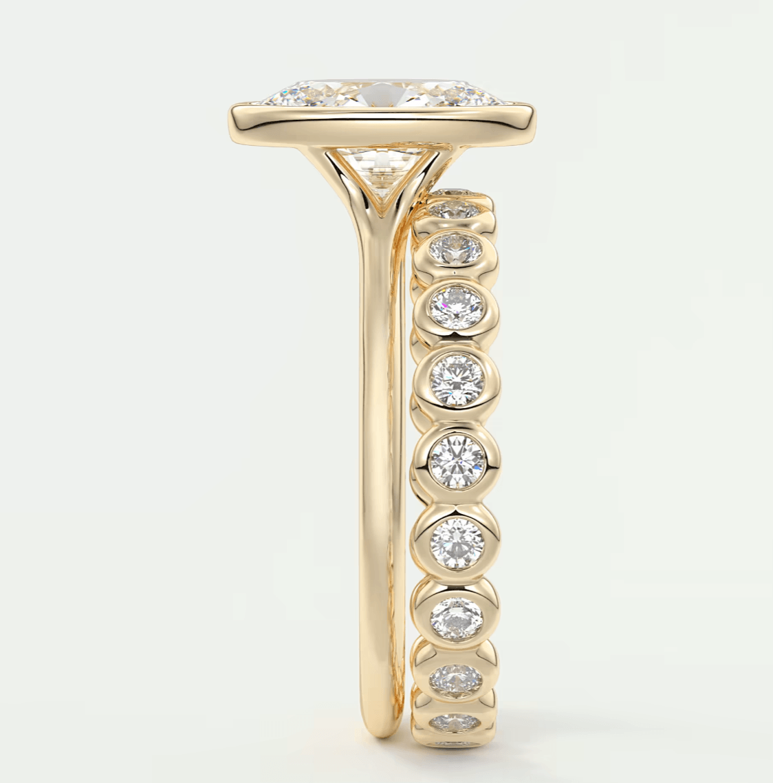Aeris Oval Bezel Engagement Ring – Lab Diamond or Moissanite
