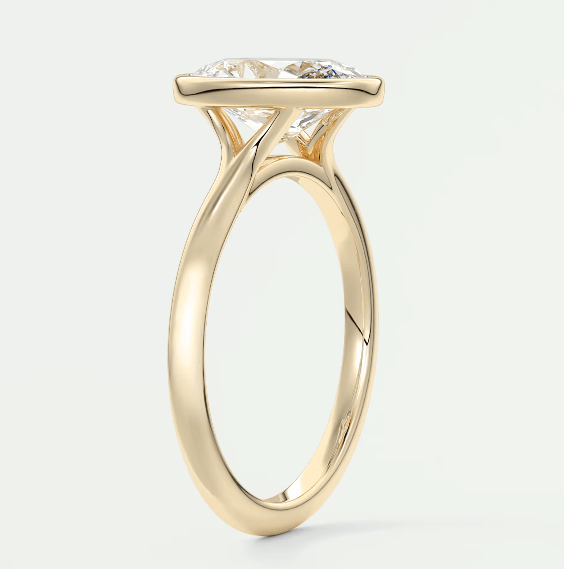 Aeris Oval Bezel Engagement Ring – Lab Diamond or Moissanite