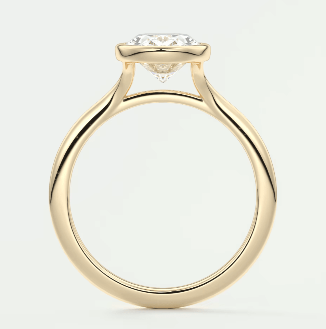 Aeris Oval Bezel Engagement Ring – Lab Diamond or Moissanite