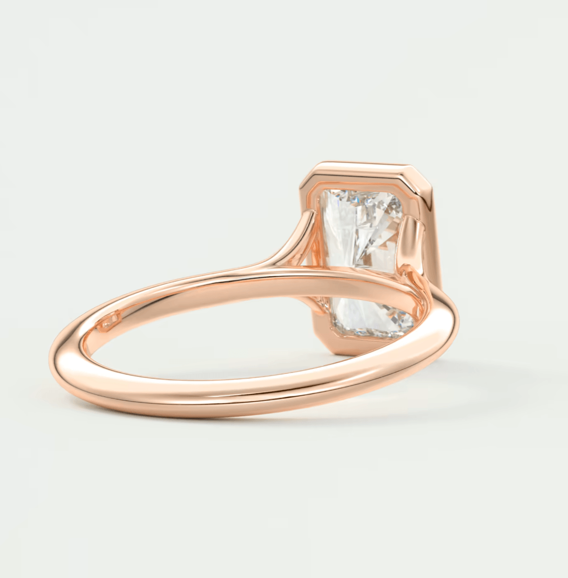 Aeris Radiant Bezel Engagement Ring – Lab Diamond or Moissanite