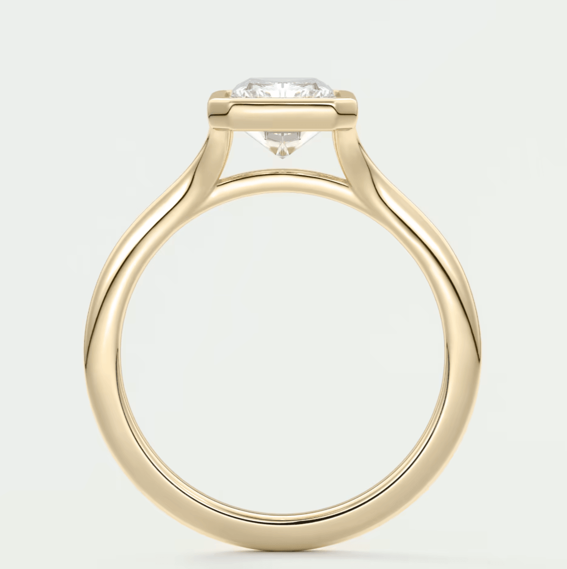 Aeris Radiant Bezel Engagement Ring – Lab Diamond or Moissanite