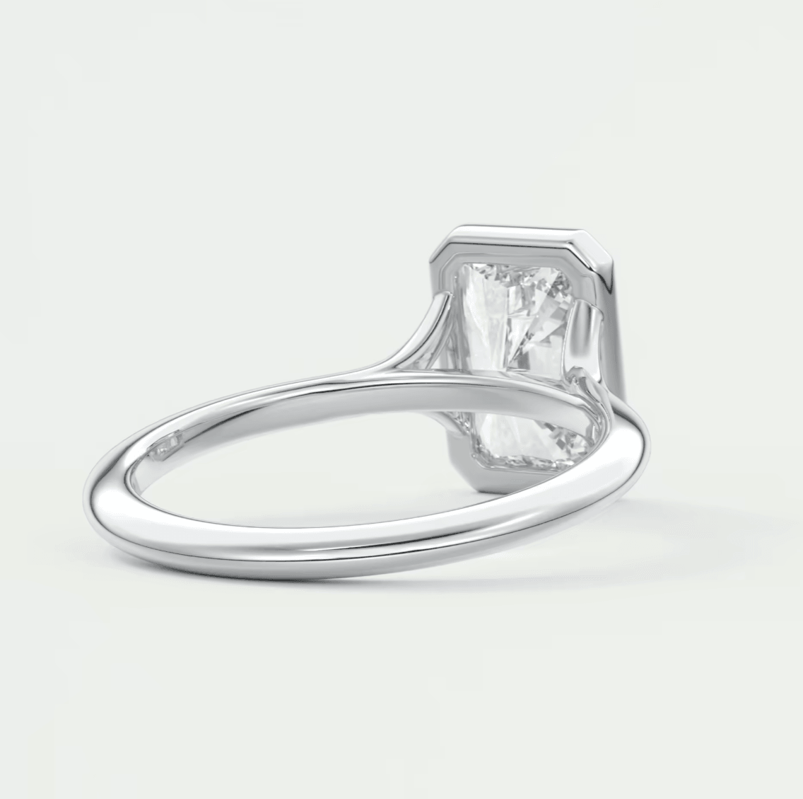 Aeris Radiant Bezel Engagement Ring – Lab Diamond or Moissanite