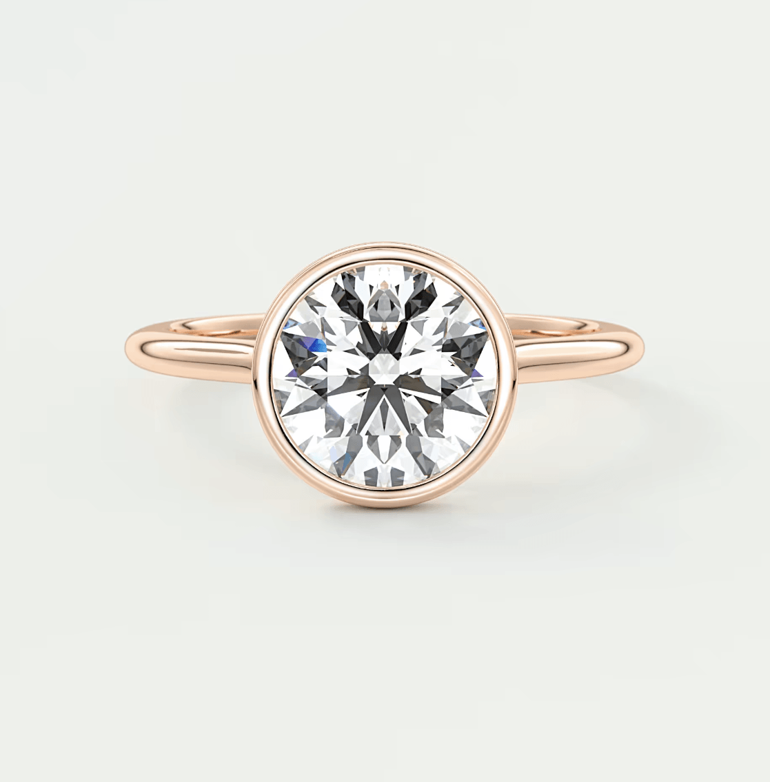 Aeris Round Bezel Engagement Ring – Lab Diamond or Moissanite
