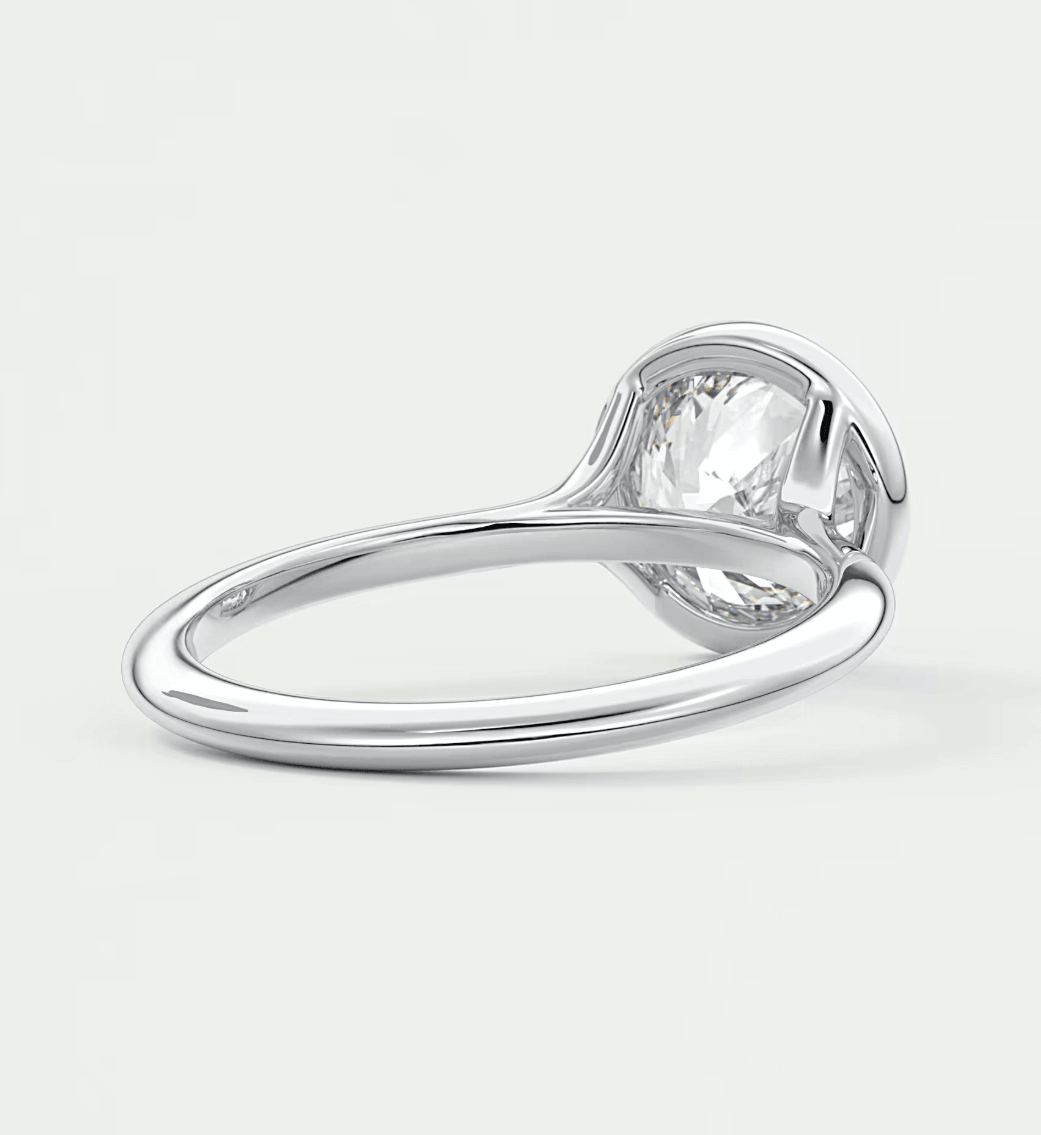 Aeris Round Bezel Engagement Ring – Lab Diamond or Moissanite