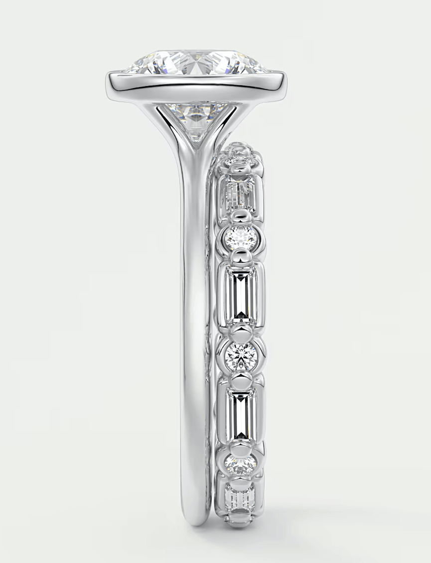 Aeris Round Bezel Engagement Ring – Lab Diamond or Moissanite