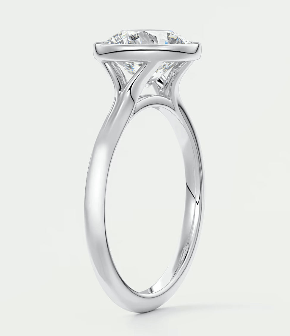 Aeris Round Bezel Engagement Ring – Lab Diamond or Moissanite