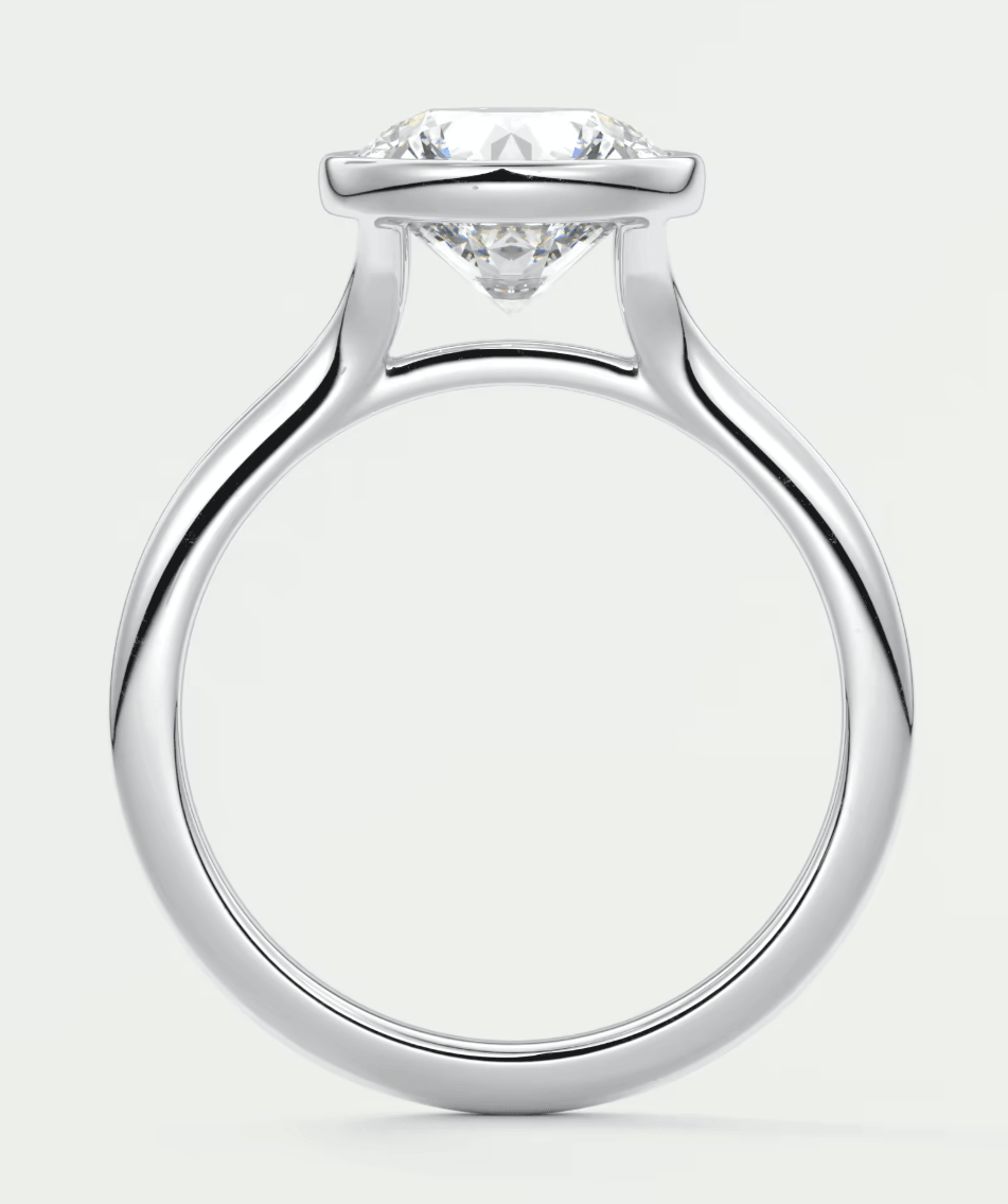 Aeris Round Bezel Engagement Ring – Lab Diamond or Moissanite
