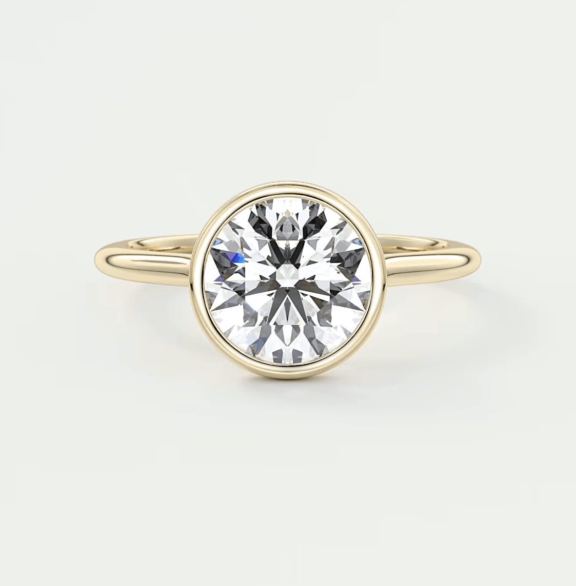 Aeris Round Bezel Engagement Ring – Lab Diamond or Moissanite