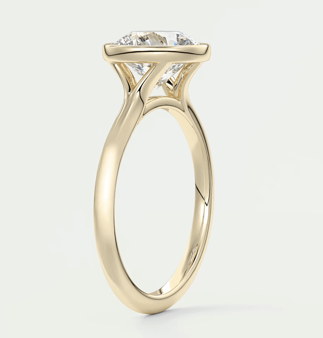 Aeris Round Bezel Engagement Ring – Lab Diamond or Moissanite