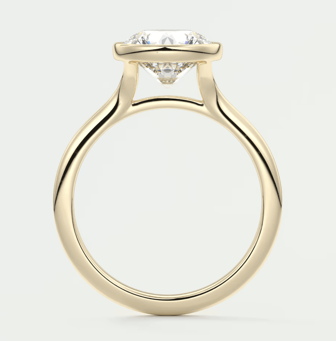 Aeris Round Bezel Engagement Ring – Lab Diamond or Moissanite