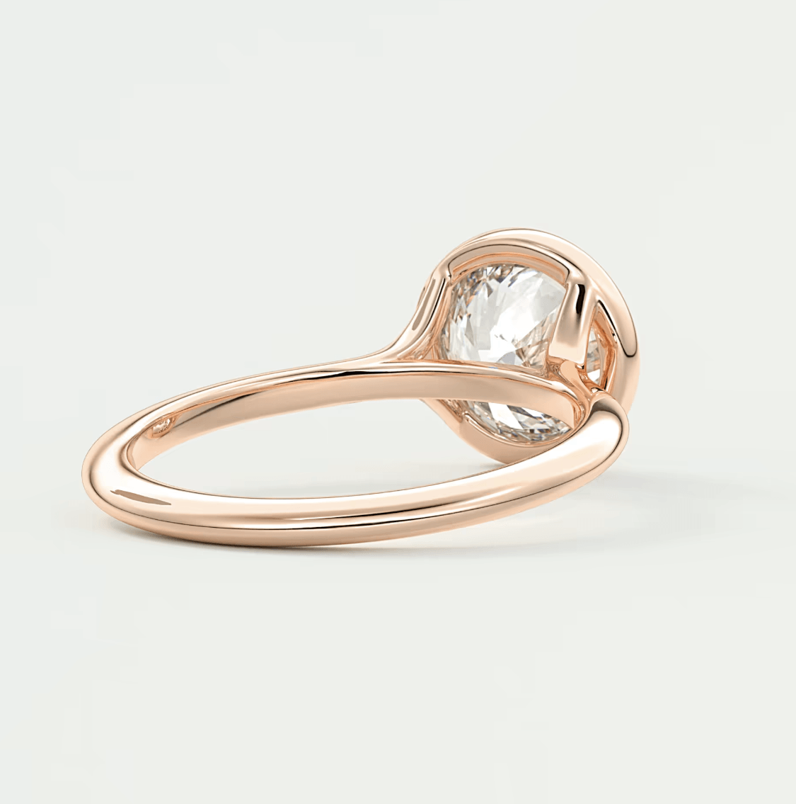 Aeris Round Bezel Engagement Ring – Lab Diamond or Moissanite