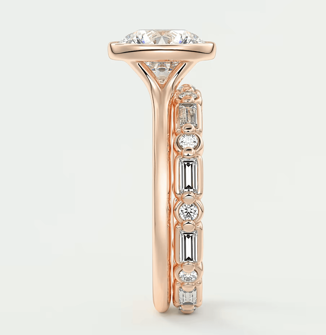 Aeris Round Bezel Engagement Ring – Lab Diamond or Moissanite