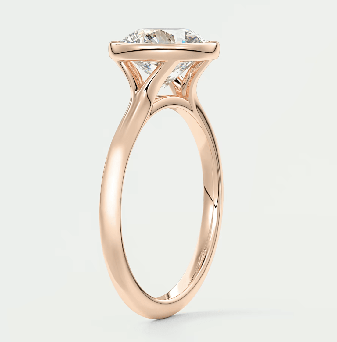 Aeris Round Bezel Engagement Ring – Lab Diamond or Moissanite