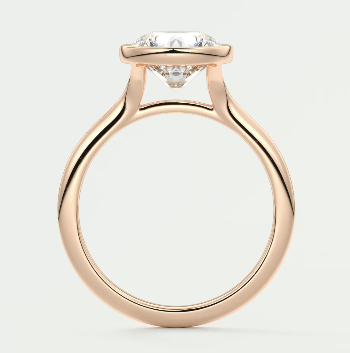 Aeris Round Bezel Engagement Ring – Lab Diamond or Moissanite