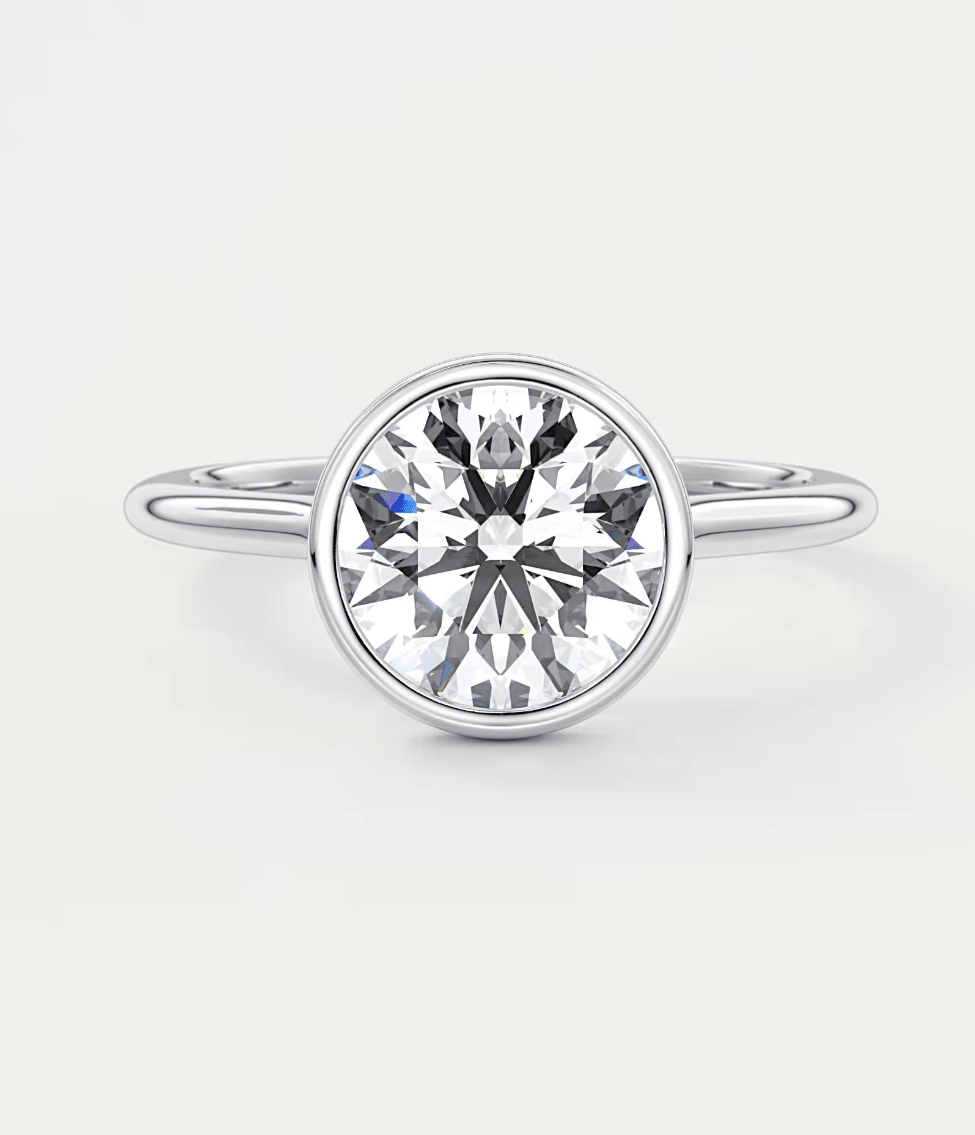 Aeris Round Bezel Engagement Ring – Lab Diamond or Moissanite