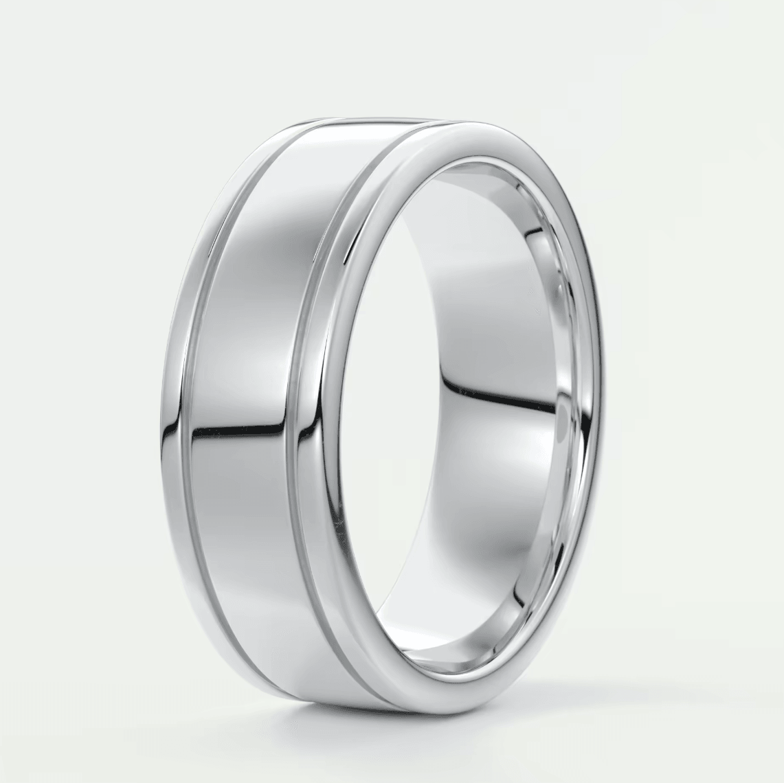 Alaric 6mm Dual-Line Wedding Band – 18K Gold or Platinum
