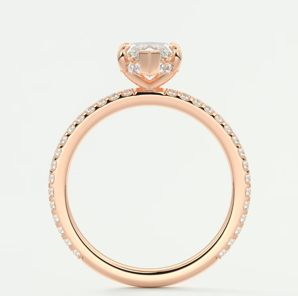 Amelie Marquise Hidden Halo Pavé Engagement Ring