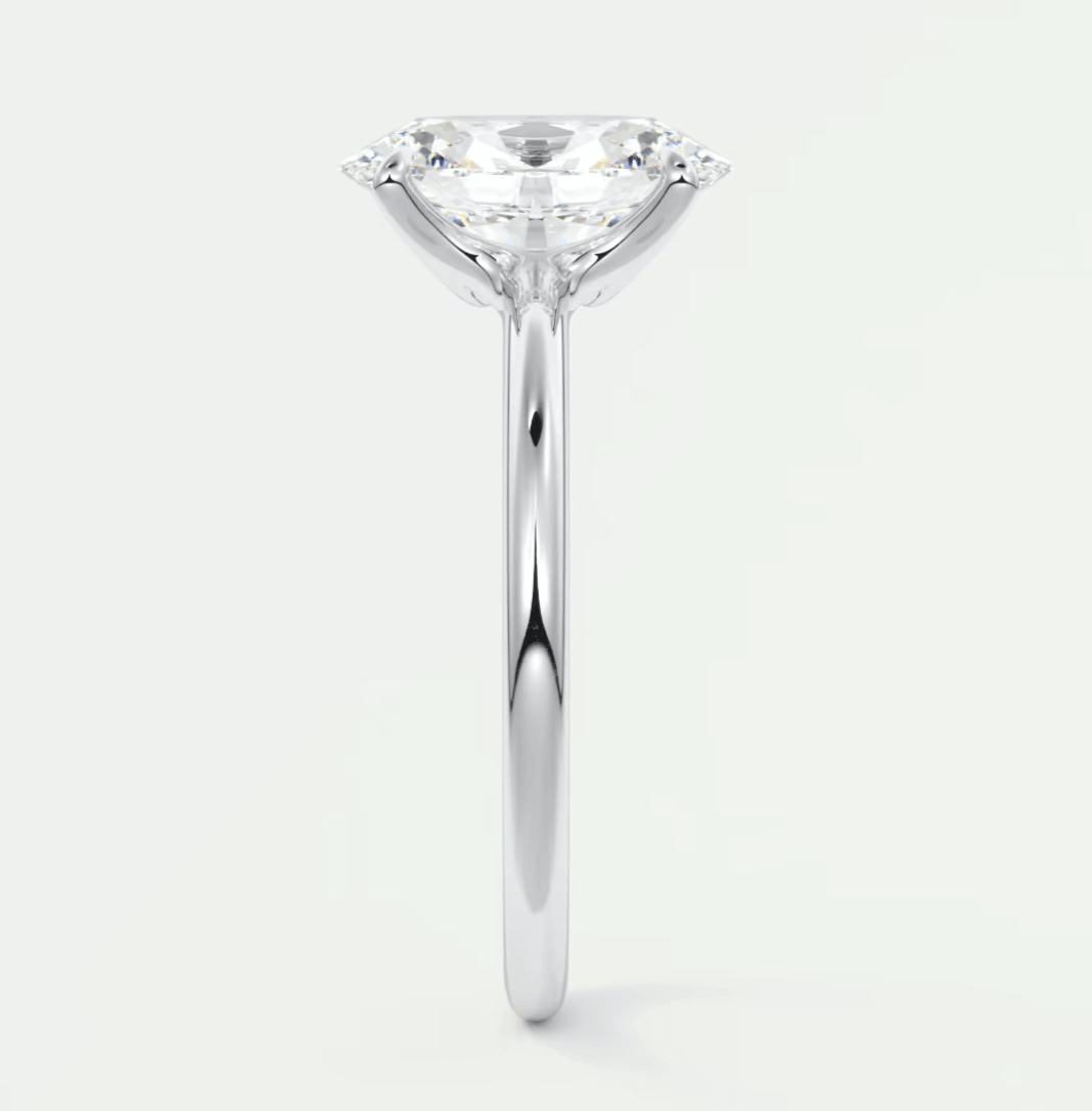 Aura Glide Oval Solitaire Ring – Lab Diamond or Moissanite