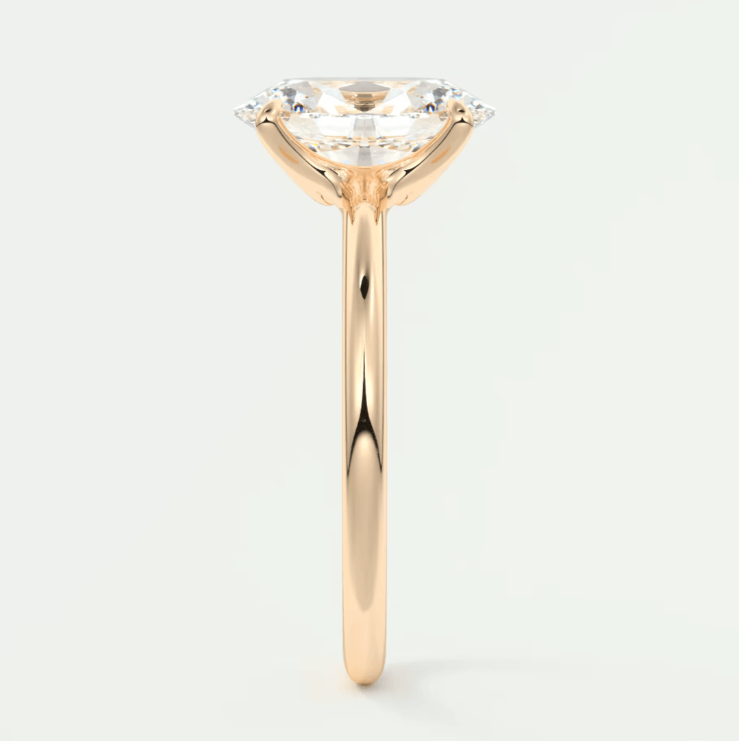 Aura Glide Oval Solitaire Ring – Lab Diamond or Moissanite