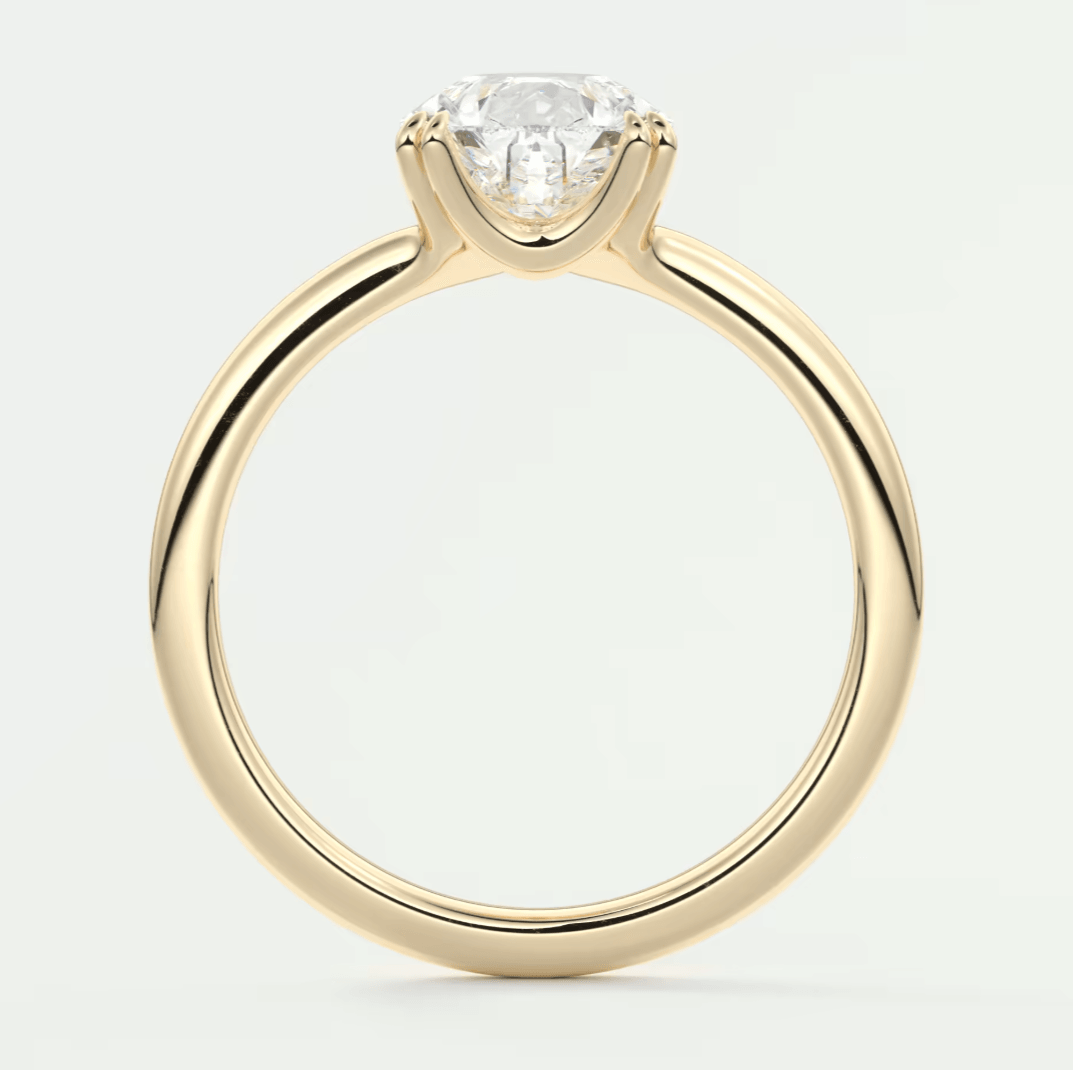 Aura Glide Pear Solitaire Ring – Lab Diamond or Moissanite