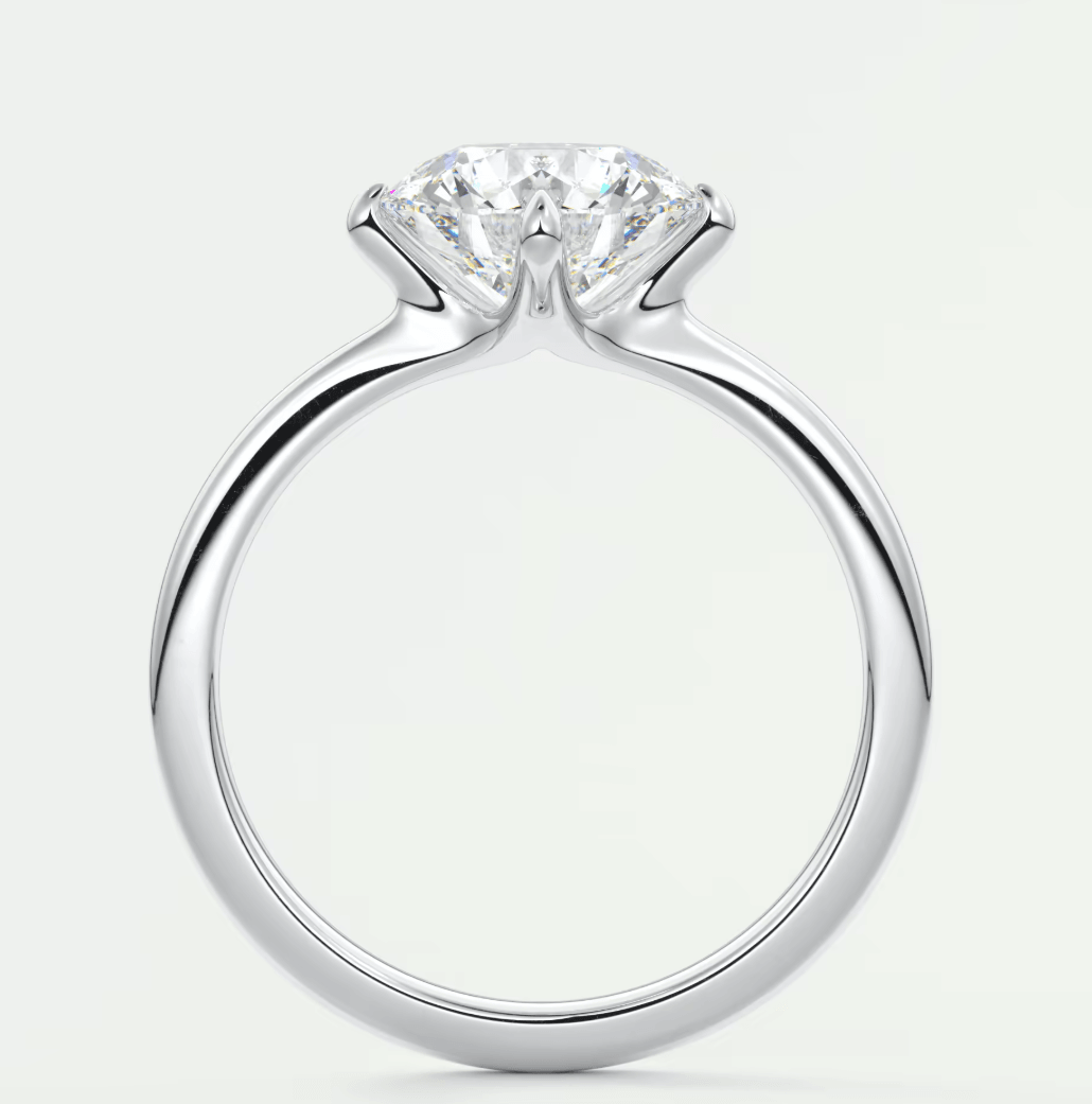 Aura Glide Round Plus Solitaire Ring – Lab Diamond or Moissanite