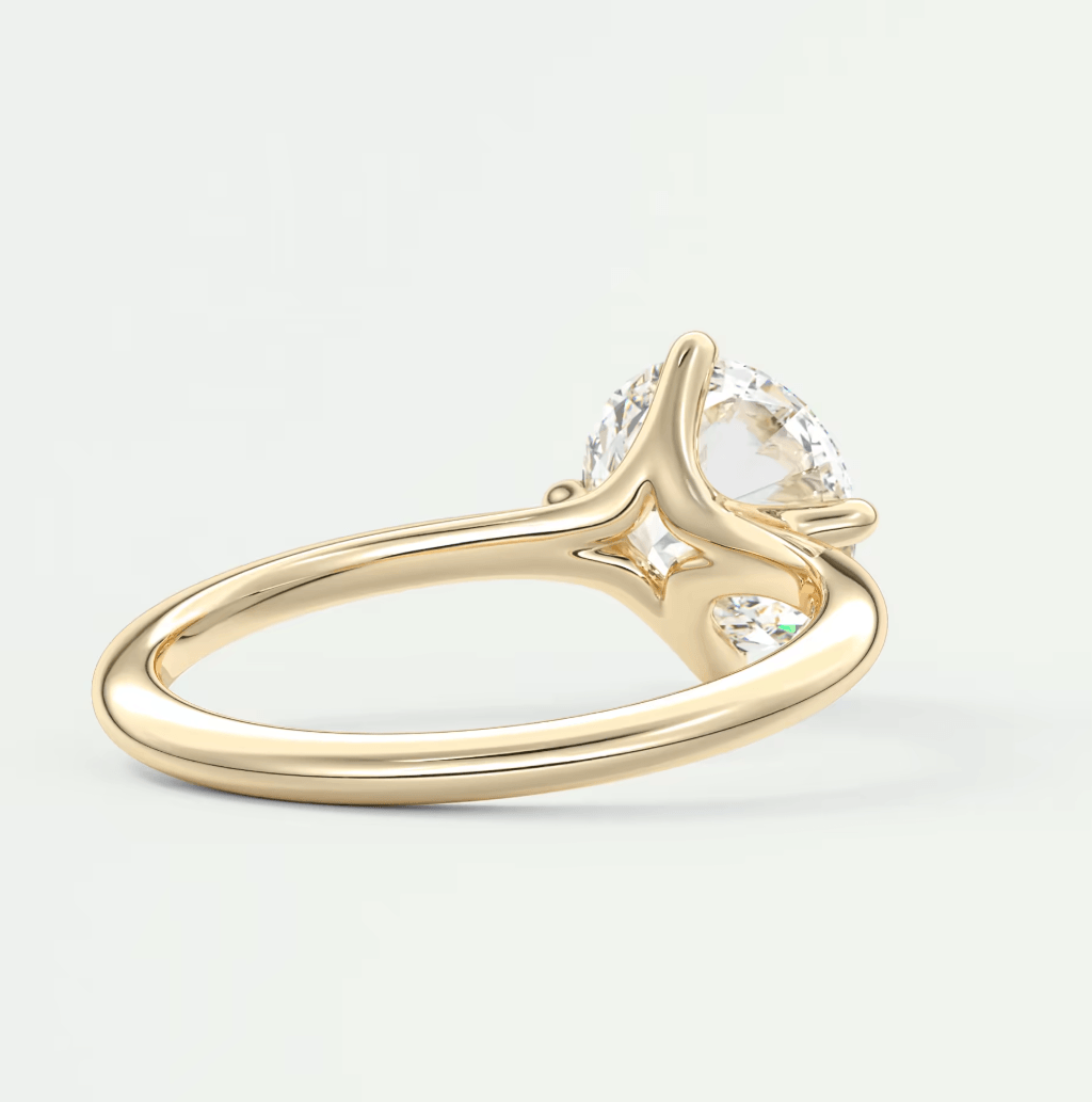 Aura Glide Round Plus Solitaire Ring – Lab Diamond or Moissanite