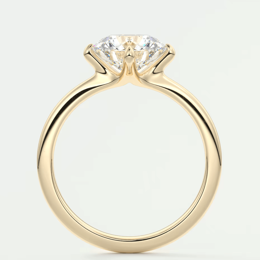 Aura Glide Round Plus Solitaire Ring – Lab Diamond or Moissanite