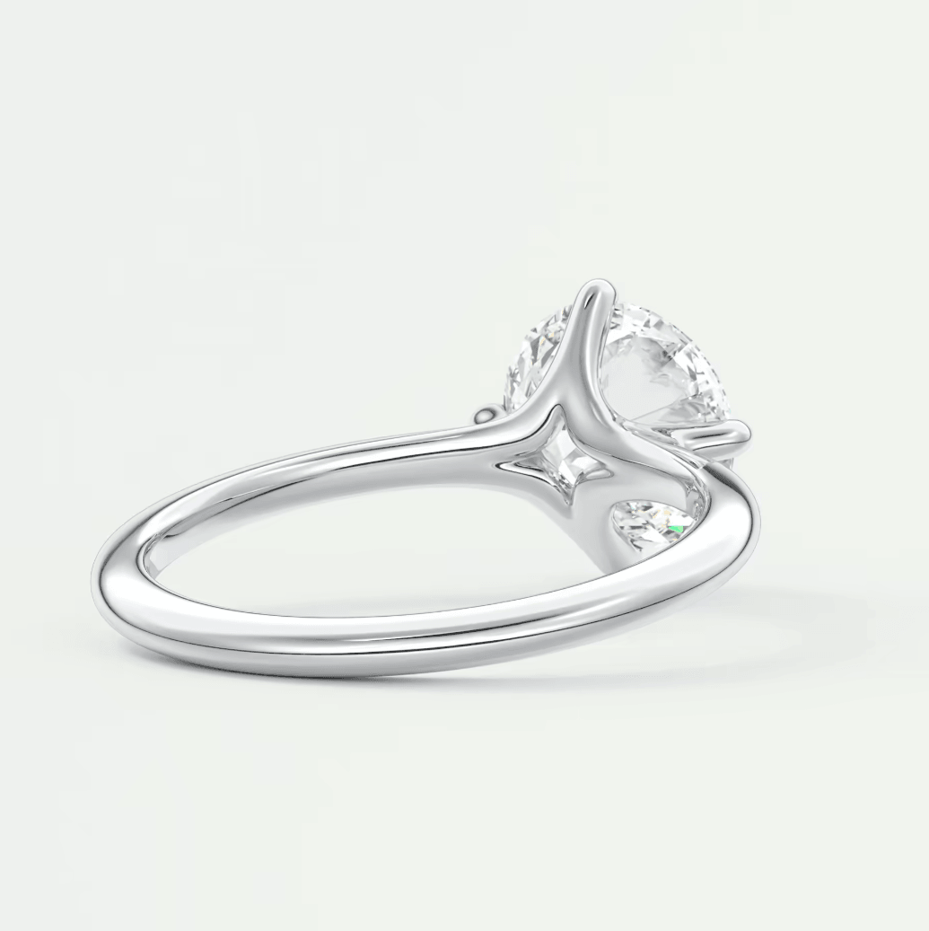 Aura Glide Round Plus Solitaire Ring – Lab Diamond or Moissanite