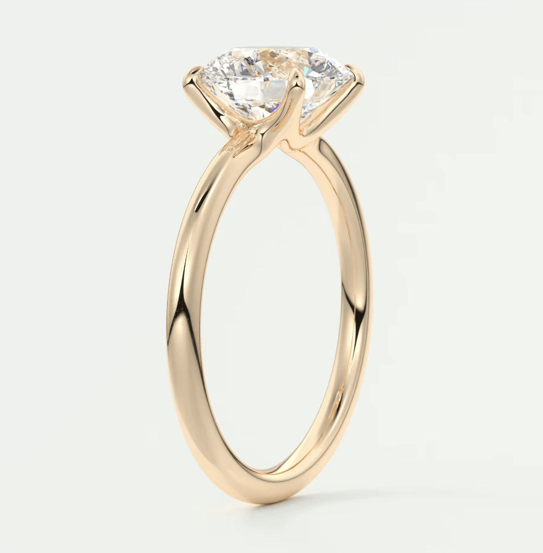 Aura Glide Round Solitaire Ring – Lab Diamond or Moissanite