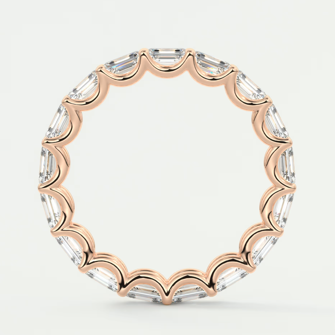 Aurelia East-West Emerald Eternity Band 3mm – Lab-Grown or Natural Diamonds