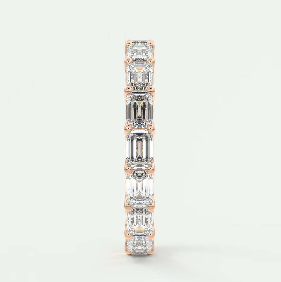 Aurelia East-West Emerald Eternity Band 3mm – Lab-Grown or Natural Diamonds