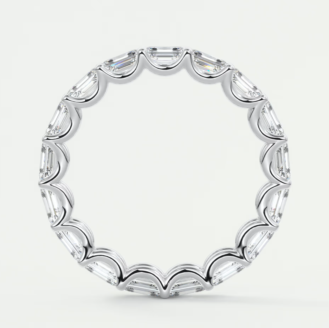 Aurelia East-West Emerald Eternity Band 3mm – Lab-Grown or Natural Diamonds