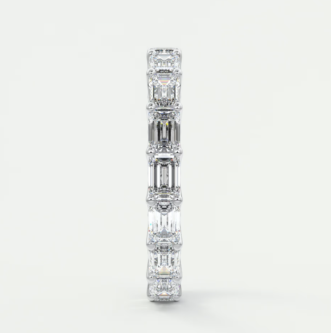 Aurelia East-West Emerald Eternity Band 3mm – Lab-Grown or Natural Diamonds