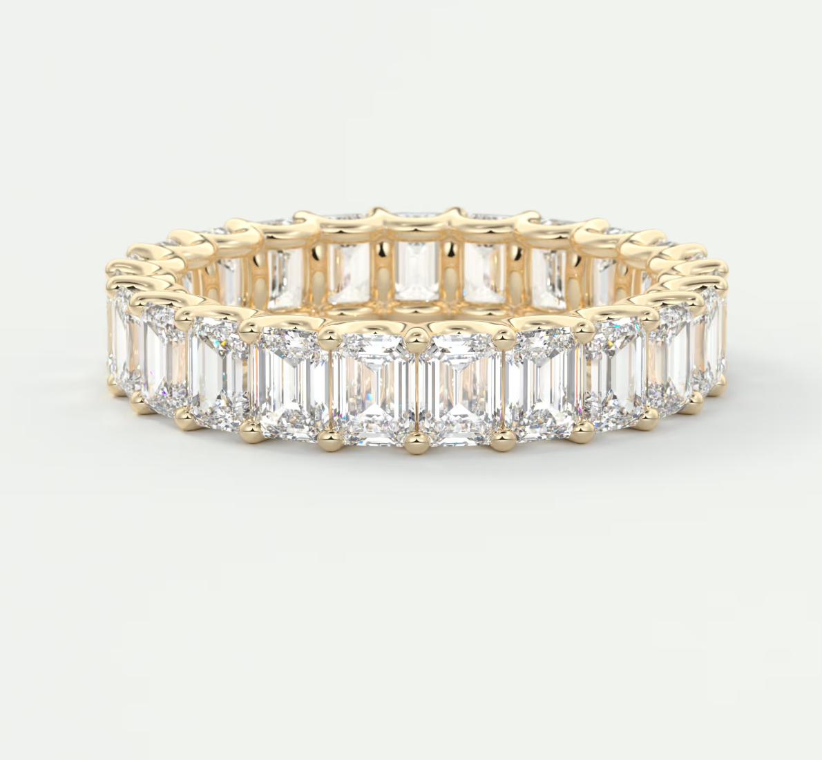 Aurelia Emerald Eternity Band 4mm – Lab-Grown or Natural Diamonds