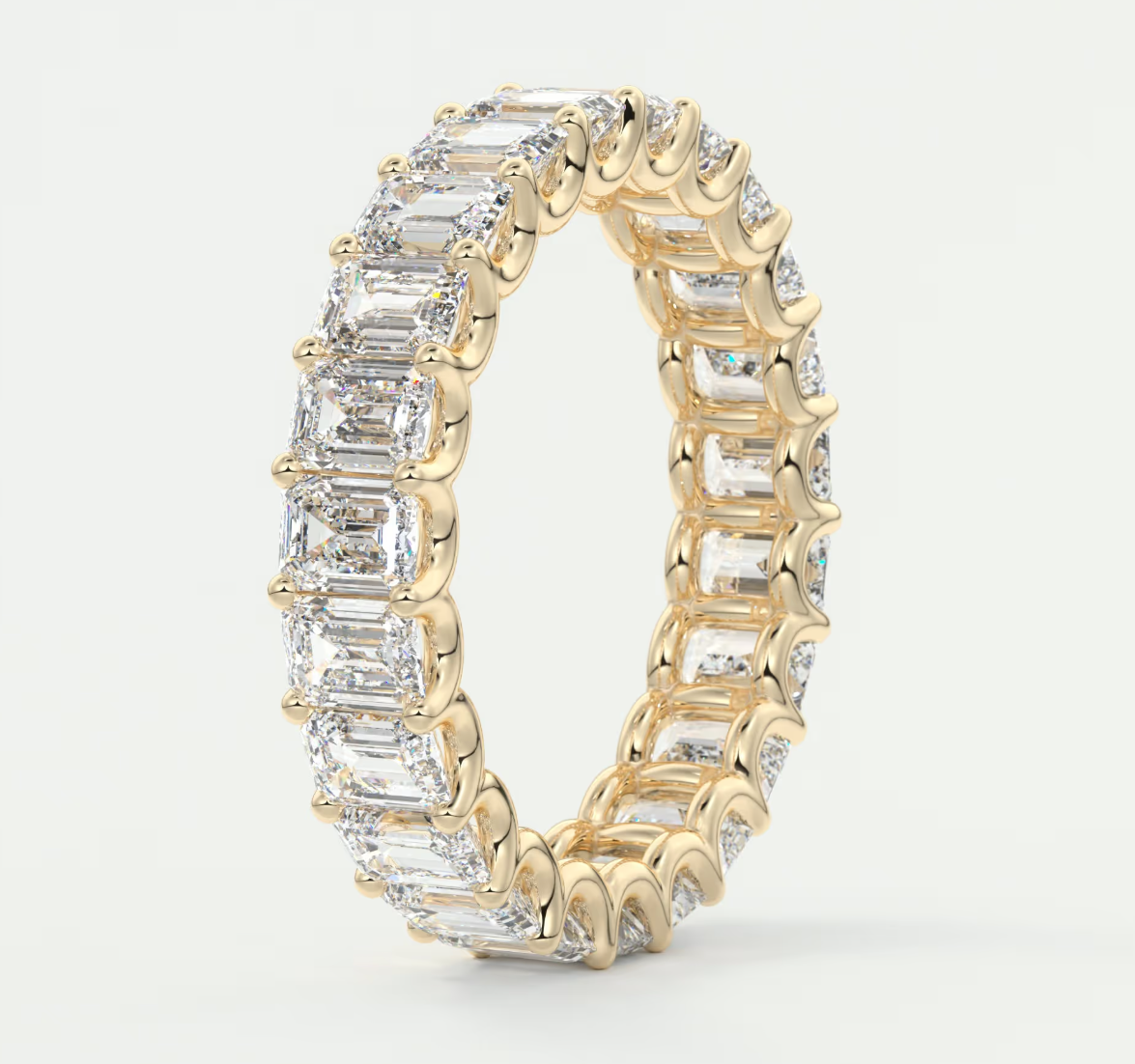 Aurelia Emerald Eternity Band 4mm – Lab-Grown or Natural Diamonds
